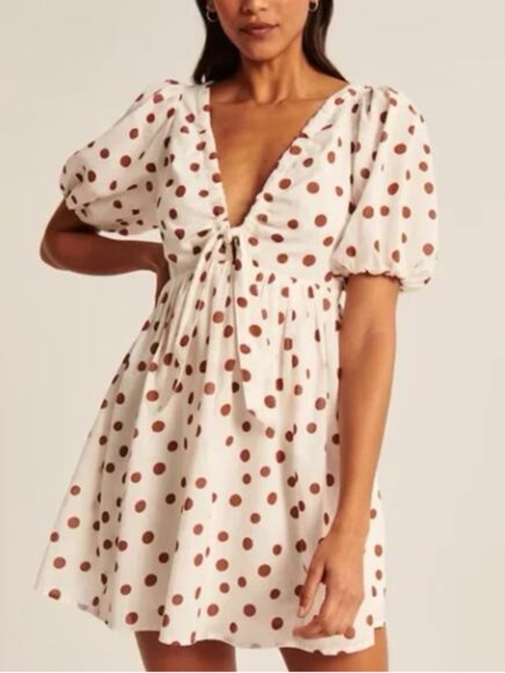 Abercrombie & Fitch | Cinched Brown Polkadot mini dress XS